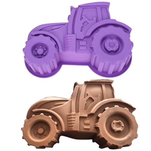 Generico Moule à gâteau en silicone | pour chocolat en forme de tracteur, moule à gâteau au chocolat 3D, en silicone pour tracteur pour décoration de...