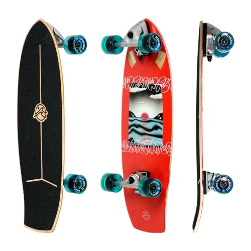 Flow Surf Skates Cruiser - 29'x10' 7-Ply North American Maple Deck, Carving...