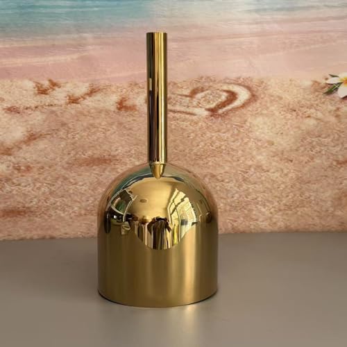 ENERGYSOUND Golden Color Alchemy Solid Handle Clear G Throat Chakra Quartz Crystal Singing Bowl 6 inch