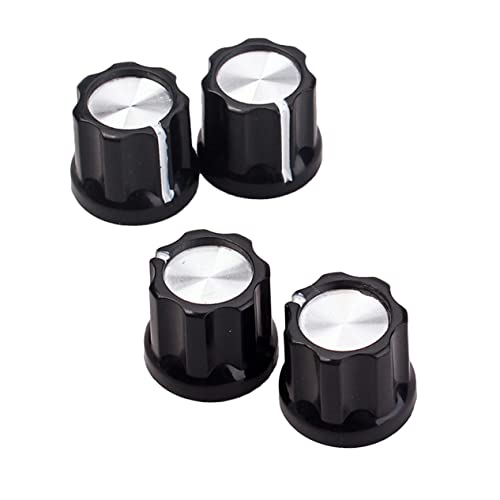 FUNOMOCYA Aluminum Foil Knob Set 4pcs Bass Knobs Shaft Potentiometer Easy Assembly