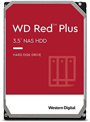 Western Digital 14TB WD Red Plus NAS Internal Hard Drive HDD - 7200 RPM, SATA 6 GB/s, CMR, 512 MB Cache, 3.5" - WD140EFGX