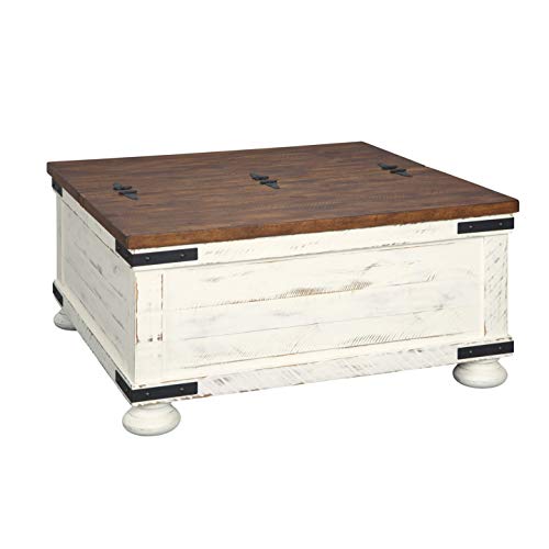 Signature Design by Ashley - Aldwin Farmhouse Storage Coffee Table - Pine Wood