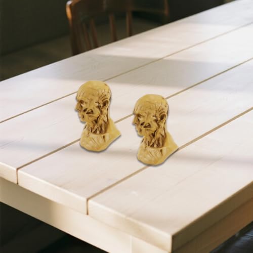 VOANZO Medizinisches Anatomie-Modell, Totenkopf, Muskelknochen, Mini-Größe, Gelb - für Ärzte und Medizinstudenten, Erwachsene, Unisex, Verständnis der menschlichen Schädelanatomie