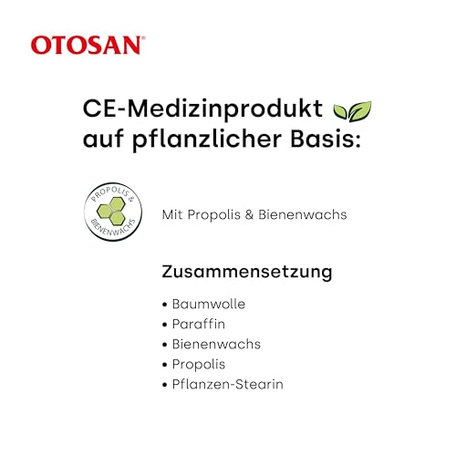 OTOSAN natürliche Ohrkerzen 2 Stk zur Pflege und Hygiene bei Ohrenbeschwerden | Ohrenkerzen mit Propolis und 4 Safety Features | Medizinprodukt