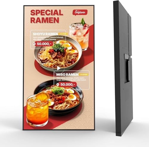 Image of 32 inch Wall Mount Digital Signage, 1000nits Slim Fit Frameless Digital Signage Display, LCD Monitor Advertising Screen, Android OS with HDMI in, Publishing Content with U-Disk /APP /CMS