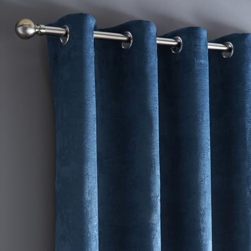 Fusion Teal Eyelet Curtains W46 x L54 (117x137cm) – 2 Panels – 100% Cotton – Thermal Soundproof Drapes for Bedroom & Living Room – Light Blue-Green Window Treatment – Strata Collection - Cosy Home Interiors Fusion Teal Eyelet Curtains W46 x L54 (117x137cm) – 2 Panels – 100% Cotton – Thermal Soundproof Drapes for Bedroom & Living Room – Light Blue-Green Window Treatment – Strata Collection - Image 2