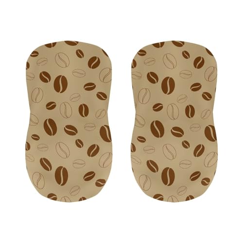 Image of Bar Stool Seat Covers 2 Pieces Bar Stool Covers with Bar Stool Chair Cover Kitchen Island Stools Brown Coffee Beans Washable Soft Chair Seat Slipcover for Dining Room