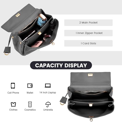 Image of hedexe Genuine Leather Tote Bag for Women: Soft Cowhide Shoulder Handbags for Ladies - Satchel Purse for Travel Work(Large)