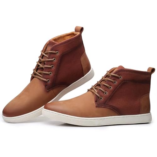 Image of Arkbird Casual Sneaker Boots, High-Top Sneakers Lace-up Leather Chukka Shoes for Men