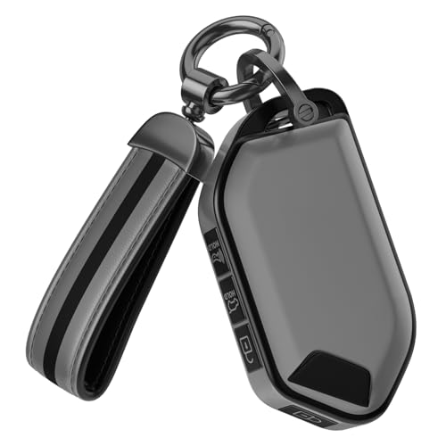 Image of for Kia Key Fob Cover Accessories,Matte TPU Material, with a Cute Leather Keychain,for Telluride,Carnival,K5 gt line，K5，Forte，K4，Sorento, Sportage and Other Models. (Matte Gray, Model-1)