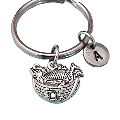 Noah's ark keychain, Noah's ark charm, religious keychain, personalized keychain,