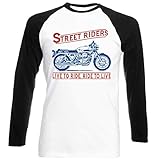 Teesandengines Men\'s Moto Guzzi v7 Sport 71 Street Riders Black Long Sleeved T-Shirt Size Medium