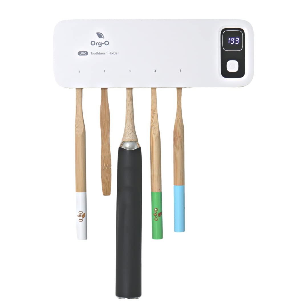 UV-C Toothbrush Sanitizer, Rechargeable Sterilizer, Wall-Mounted Fan Drying Cover, Holder for Any Sized Toothbrush