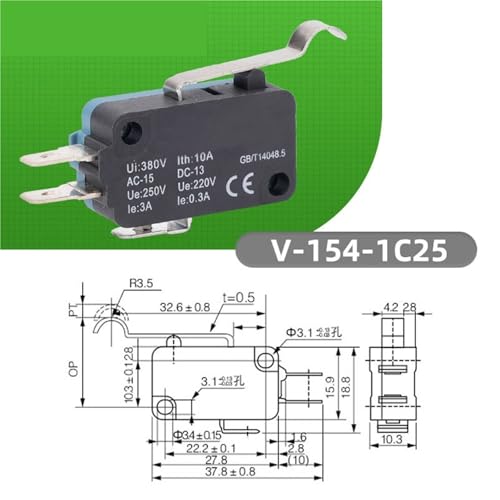 Interruptor de límite V-154-1C25 microinterruptor final de carrera para grabado y corte CNC 4