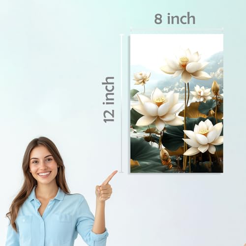 Image of SiddArtify Lotus Flower Wall Art Poster Print Set - Elegant Floral Art for Living Room Bedroom Office Decor - 8x12 inch Board Pack of 6