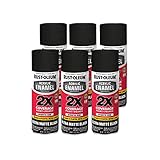 Rust-Oleum 372699-6PK Acrylic Enamel 2X Spray Paint, 12 oz, Ultra Matte Black, 6 Pack