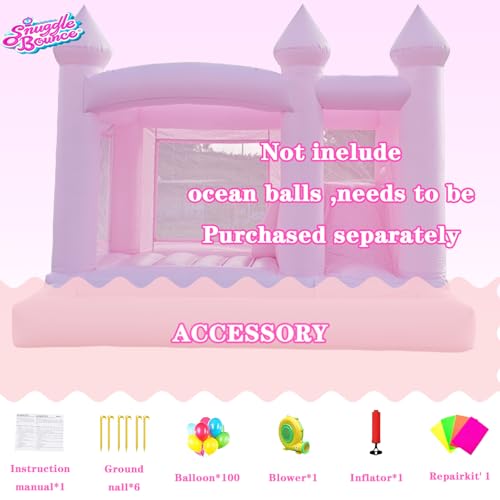 13FTx13FT Large Pink Inflatable Bounce House 100% PVC Bounce House for Big Kids Pink Jumper Bouncy Castle Kids and Adult Wedding Decorations for Outdoor Birthday Party(Including 1500W Blower) - Image 4