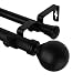 Rod Desyne Globe Double Window Curtain Rod Set, 66 to 120-Inch, Black