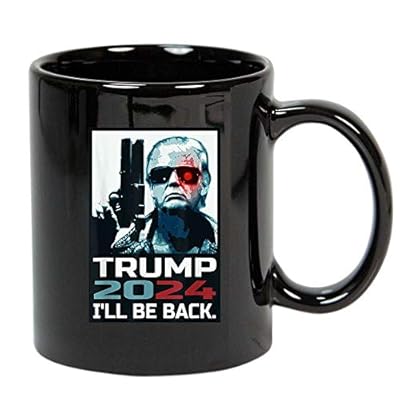 Personalised Trump 2024 | I'll Be Back | Elect Donald Trump 2024 Election Gift Ceramic Coffee Mug Black 11oz 11 Oz