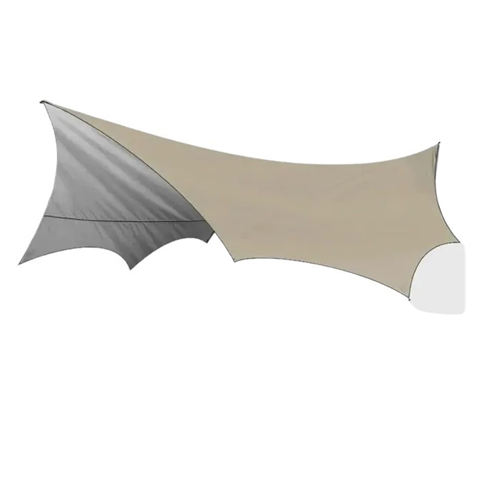 Tent tarp 5.1x5.1m Large Camping Tarp Waterproof Octagon Butterfly Outdoor Sun Shelter Awning Tent Shade Sunshade Beach Tourist Canopy(Khaki)