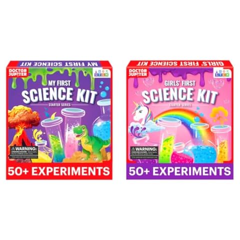 Doctor Jupiter Set of My First Science Kit & Girl's First Science Kit for Kids Ages 4+ | Birthday Gift Ideas for 4-5-6-7-8-9-10-11-12 Year Old Boys & Girls | Starter Science Experiment Kit Set of 2 Cover