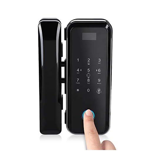 Electronic Smart Glass Door Lock Fingerprint Smart Lock Password Door Access Control System Fingerprint/Password/Swipe/Remote Unlock for Home Office