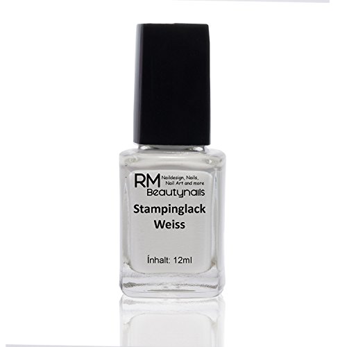 Stampinglack Weiss Stempellack Nail Stamping Nageldesign RM Beautynails 1er Pack (1x 12ml)