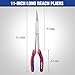 WORKPRO Premium 11” Extra Long Needle Nose Pliers, Paper Clamp Precision, Heavy-Duty CRV Steel, Soft Grip