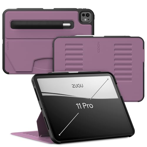 Image of Zugu Case for iPad Pro 11 (M4 /M5) 2024 /2025, Slim Protective Cover with Apple Pencil Holder, Auto Wake /Sleep, Multiple Viewing Angles, iPad Pro 11 Inch Cover, Phone Protector, Berry Purple