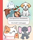  Composition Notebook : Cute Squishy Kawai Animals: Kawai Animals Journal Notebook  Cute Notebook for Kids  110 pages 7.5 x 9.25\
