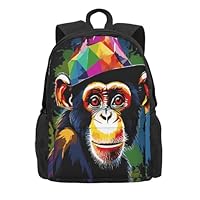 ZXMDZTSS Monkey -Print Large Travel Backpack Hiking & Campus Dual Shoulder Pack With Laptop Compartment & Ventilated Back