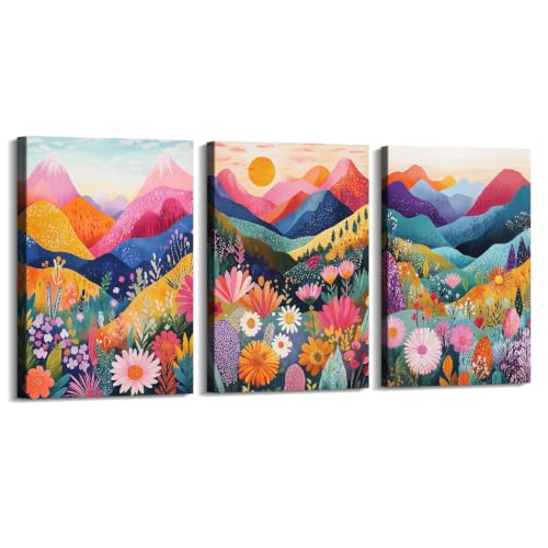 Affiches de fleurs abstraites pour bureau moderne et stimulant