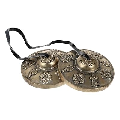 Vaguelly Handmade Pure Copper Cymbals Bell Chime with Unique Long Ringing Tones Lightweight Yoga Meditation Percussion Instrument for Mindfulness and Sound Healing