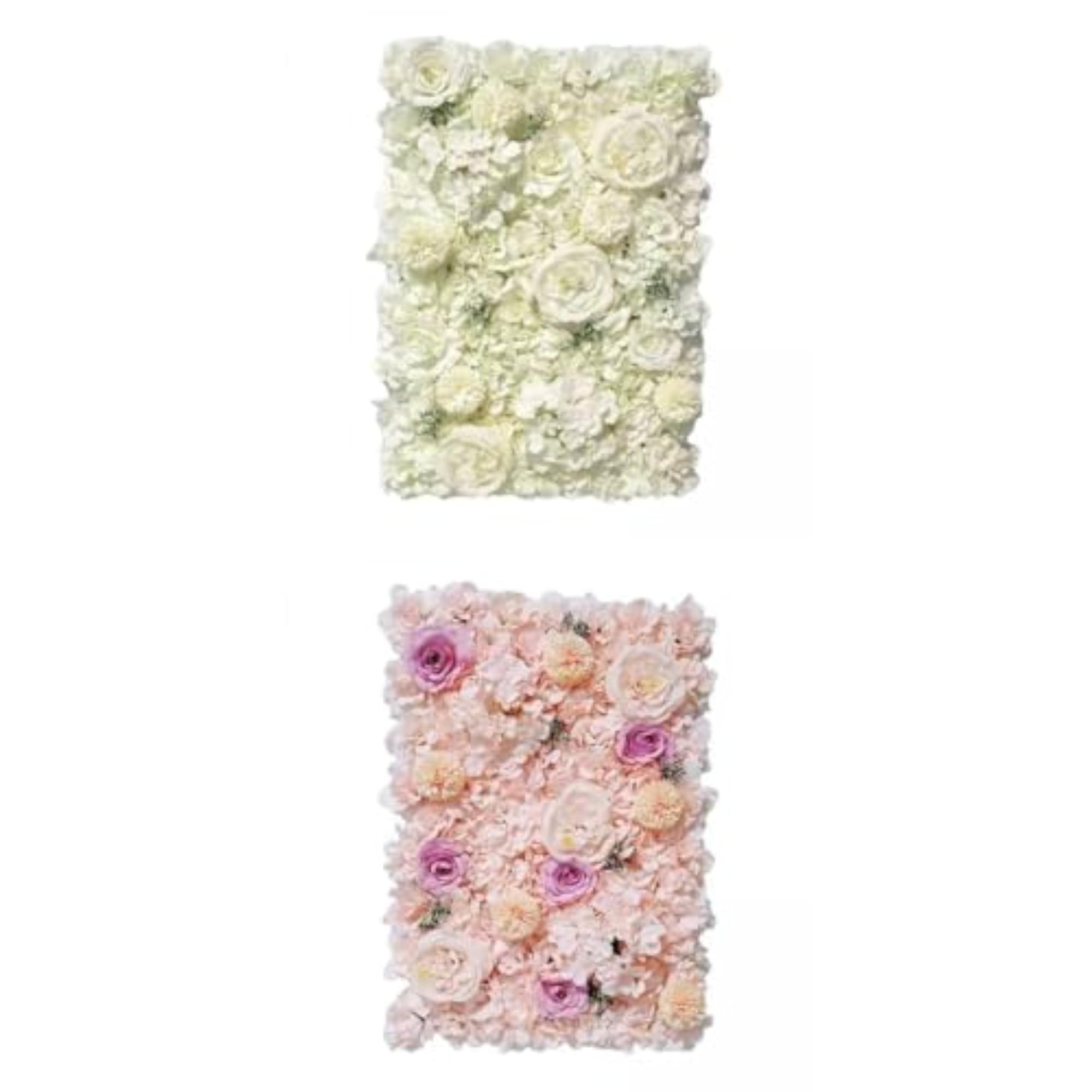 2 Pieces Artificial Silk Flowers Wall Panel Wedding Decor