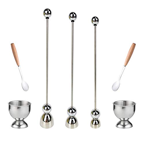 JAMOR Complete Soft Boiled Egg Tool Set Easy Eggs Opener Egg cutter Eggshell Cutter Egg opener Premium Quality Egg Accessories Soft Hard Boiled Egg Cutter Topper Set Egg Cracker (D)