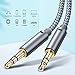 JSAUX AUX Cord 2 Pack 4ft, 3.5mm to 3.5 mm Male to Male Auxiliary Audio Braided Stereo Hi-Fi Sound Cable for Headphones, Car, Home Stereos, Speaker, iPhone, iPad, iPod, Echo & More - Grey