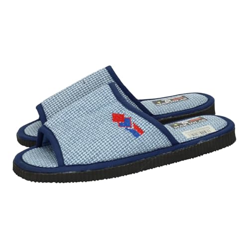 MADE IN SPAIN 8436043820107 Zapatillas de casa Tipo Pala, Ligeras, con Plantilla Tejida cómoda, Ideales para Primavera y Verano, Uso Diario Hombre Zapatillas Azul 42
