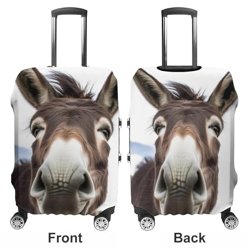 Cute Funny Donkey Luggage Cover, Elastic Luggage Protector Fits 19-32in Suitcases, Washable & Anti-Scratch Suitcase Cover for Men Women L3