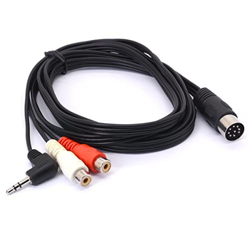 Tomost 8 Pin DIN to RCA + 3.5mm Cable,8 Pin DIN to 2RCA Female 3.5mm 90 Degree Right Angle Male Audio Cable For Receiver CD Player Subwoofer 1.8 Meter / 6 FT (RCA Female) - Image 2