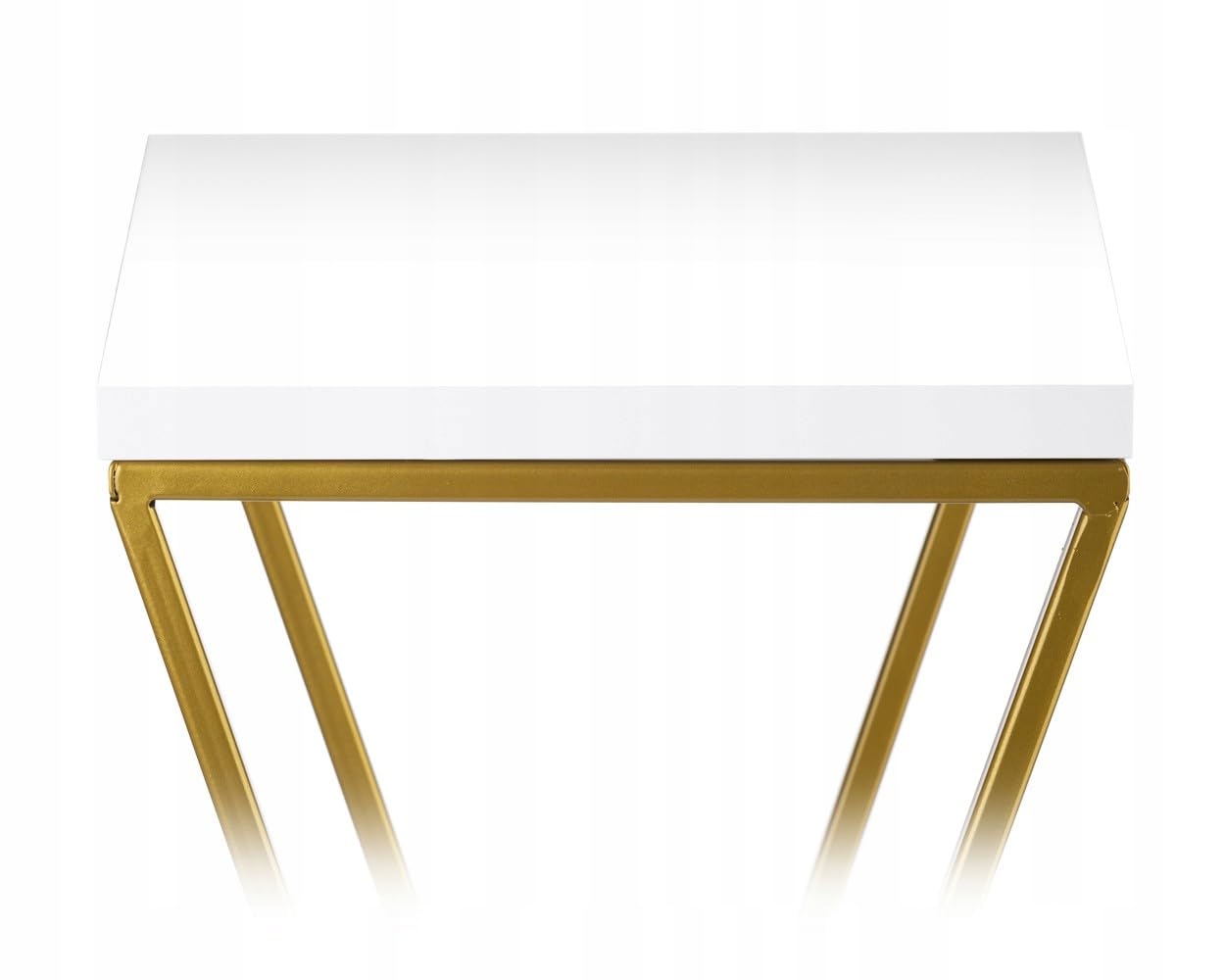 Support pour plantes en métal de 100 cm de haut - Support de fleurs stable et solide avec plateau en MDF blanc sur support doré - Support pour fleurs à décorer les intérieurs