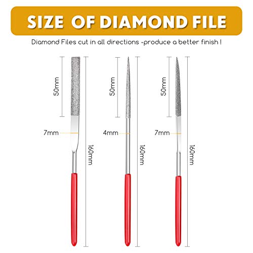 Miniature and Model Files, Includes Diamond File Set (Round, Flat and Triangular, 9 Piece) - Image 2