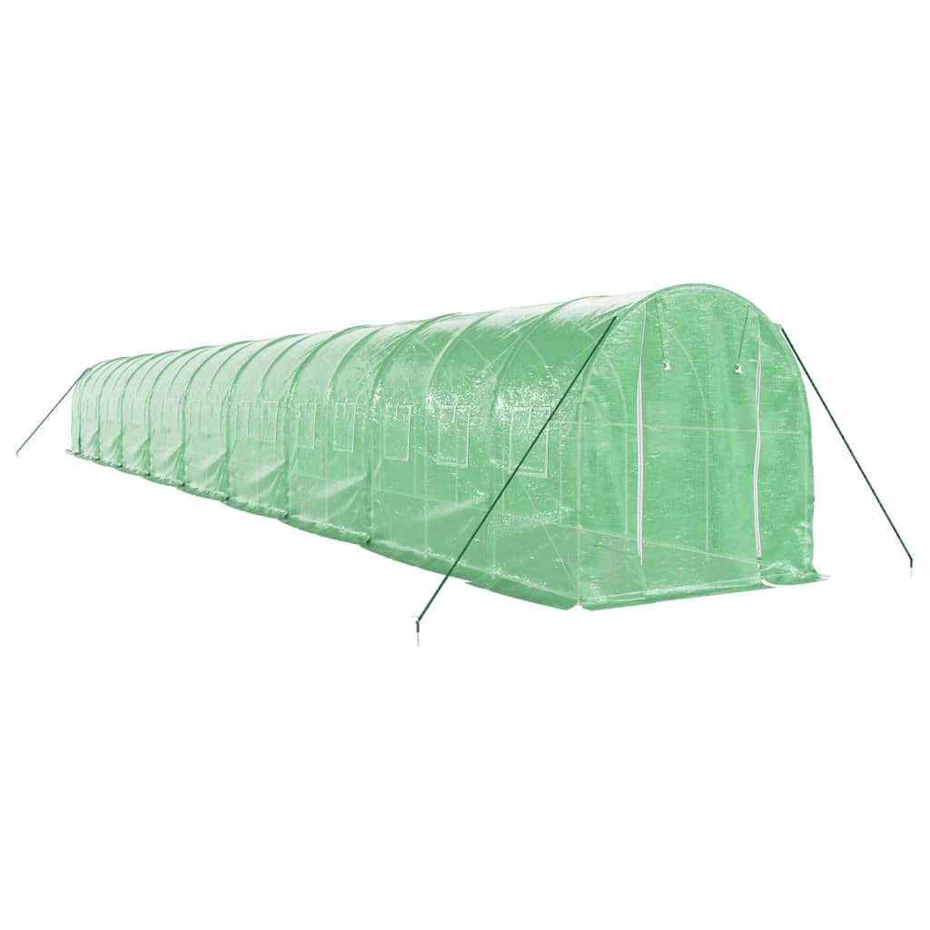 Homgoday Invernadero con Estructura de Acero Verde 36 m² 18x2x2 m, Invernadero Caseta Jardín Terraza Plantas Semilla Cultivo Huerto Verduras Cubierta Casero