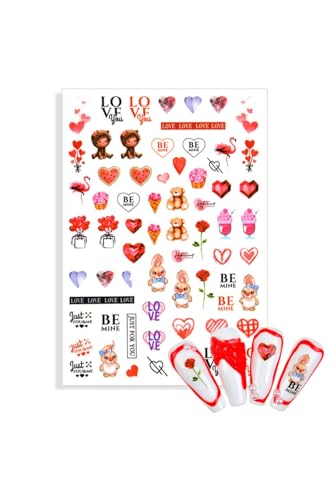 Kırmızı-Pembe Tırnak Süsleme Stickerı, Dövme ve Tattoo