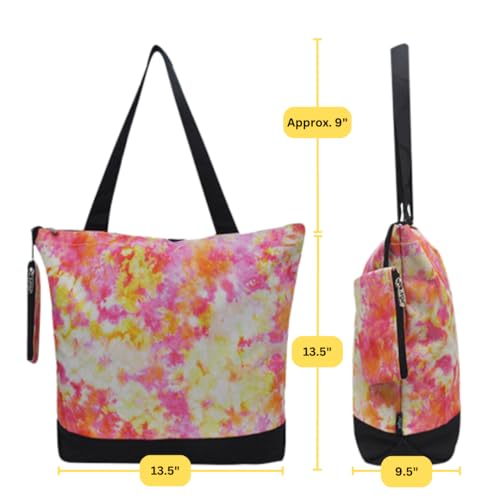 Image of NGIL Medium Top Zipper Closure Canvas Tote Bag with Attached Matching Coin Purse For Moms and Nurses