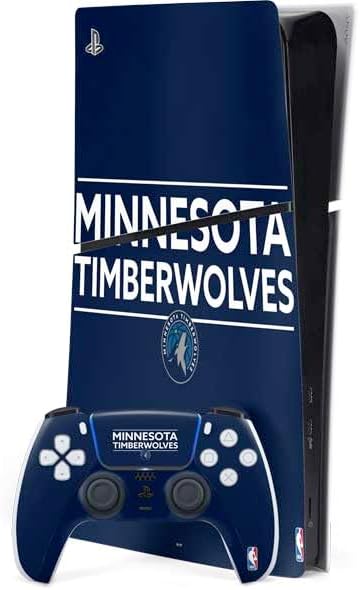 Skinit Decal Gaming Skin Compatible with PS5 Slim Digital Edition Bundle - Officially Licensed NBA Minnesota Timberwolves Distressed Design