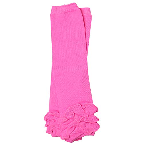 juDanzy ruffled leg warmers for baby or toddler girls (One Size (12 pounds to 10 years), Hot Pink)