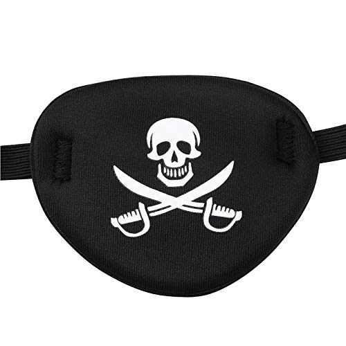 Tvoip 2Pcs Adult and Kids Eye Patch Pirate Skull Style Party Mask For Soft Adjustable Single Eye Cover For Amblyopia Lazy Strabismus Party
