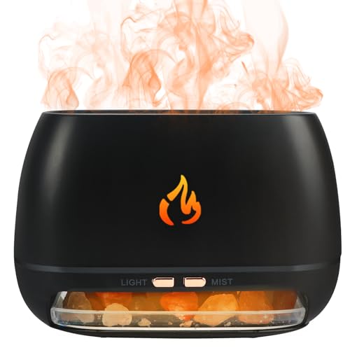 2-in-1 Aroma Diffuser, Diffuser Ätherische Öle Flamme, 200ML Luftbefeuchter Duftlampe Elektrisch, Duftöl Diffuser Automatische Abschaltung, Defuser...