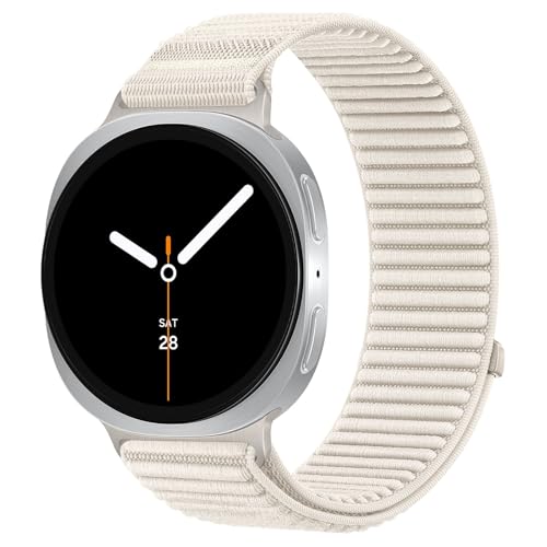 Image of Nylon Loop Straps Compatible with Samsung Galaxy Watch 8 Strap 40mm 44mm, Fabric Sport Bands for Galaxy Watch 8 Classic Band 46mm, No Gap Wristband with Metal Connector