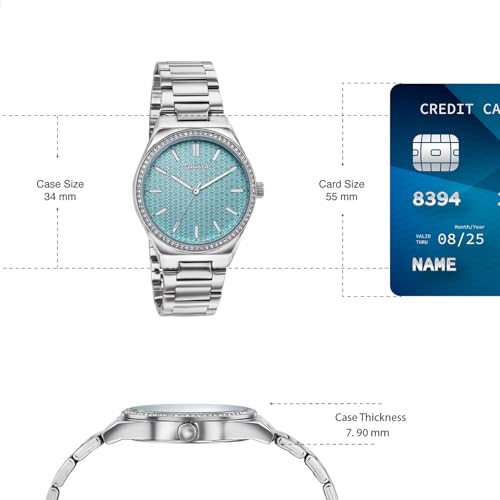 Image of Sonata Jashn with Quartz Analog Lt. Blue Dial Silver Strap Women's Wedding Watch - 87120SM01